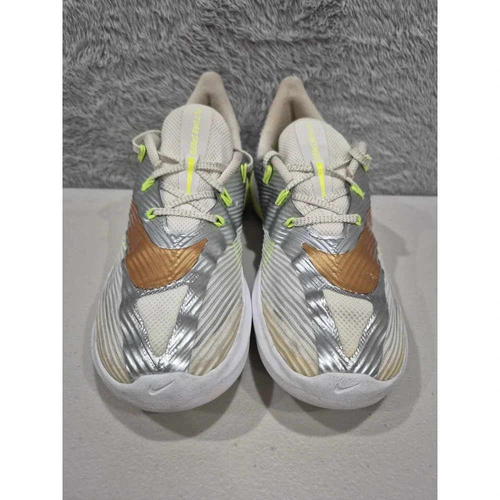 Nike Future Speed GS Chrome Metallic Running Shoes AH6747-100 Sz 5 Youth